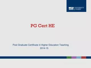 PG Cert HE