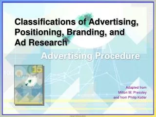Classifications of Advertising, Positioning, Branding, and Ad Research