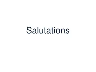 salutations
