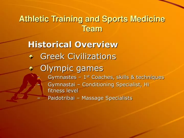 athletic training and sports medicine team