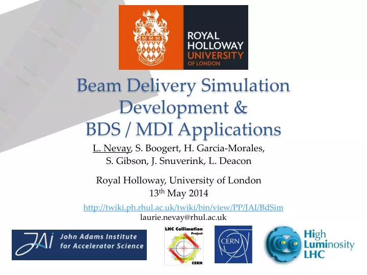 beam delivery simulation development bds mdi applications