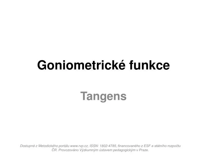 goniometrick funkce