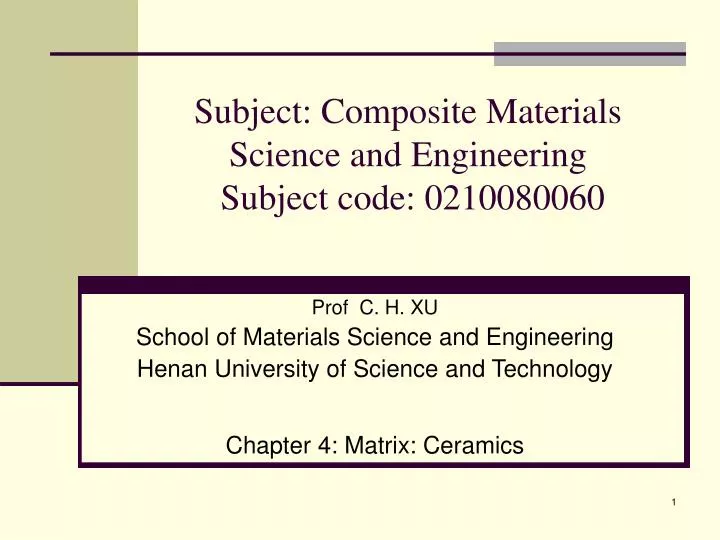 subject composite materials science and engineering subject code 0210080060