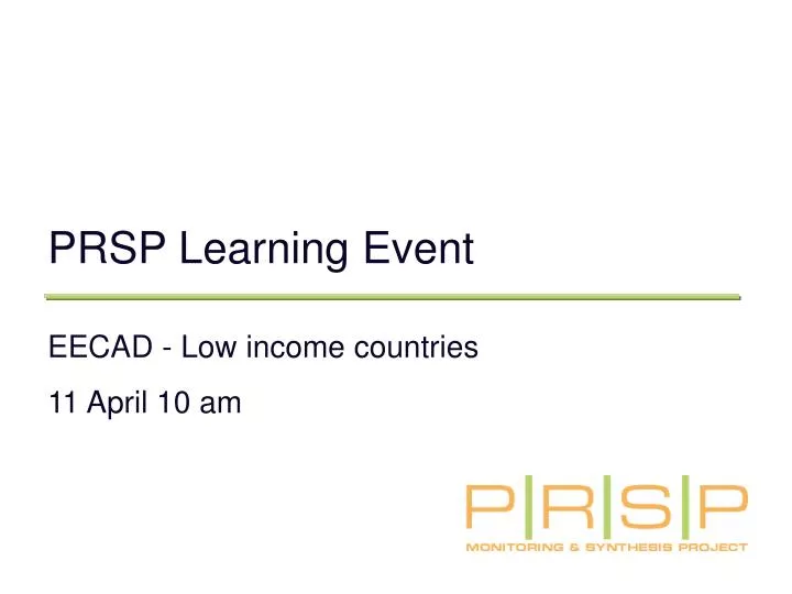 prsp learning event
