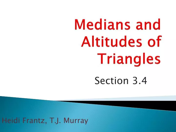 medians and altitudes of triangles