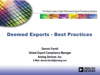 Deemed Exports - Best Practices