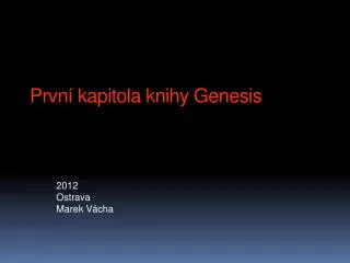 prvn kapitola knihy genesis