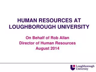 HUMAN RESOURCES AT LOUGHBOROUGH UNIVERSITY