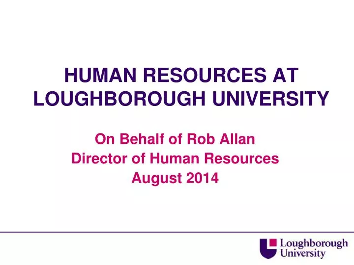 human resources at loughborough university