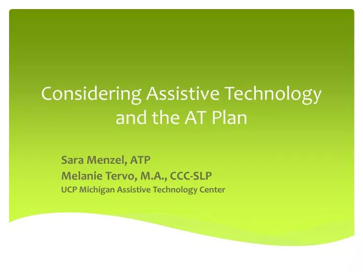 considering assistive technology and the at plan