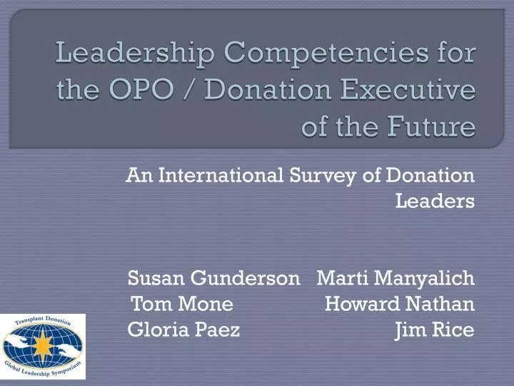 leadership competencies for the opo donation executive of the future