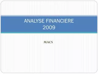 analyse financiere 2009