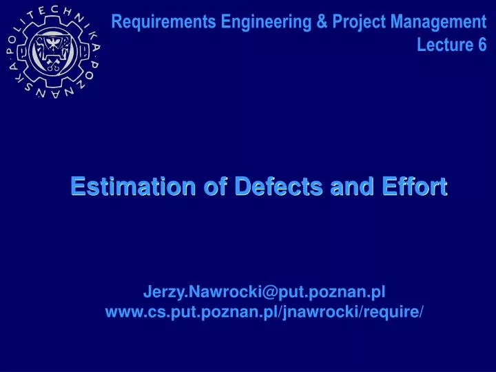 estimation of defects and effort