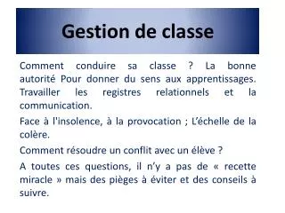 gestion de classe