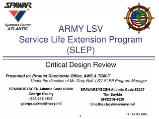 ARMY LSV Service Life Extension Program (SLEP)