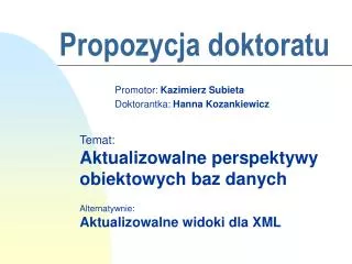 propozycja doktoratu