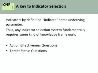 A Key to Indicator Selection