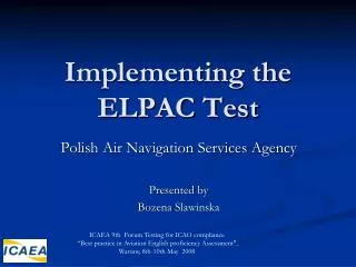 Implementing the ELPAC Test