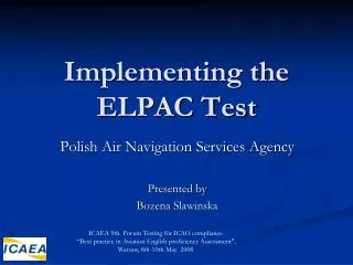 implementing the elpac test