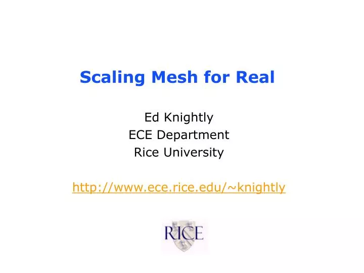 scaling mesh for real