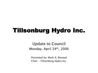 Tillsonburg Hydro Inc.
