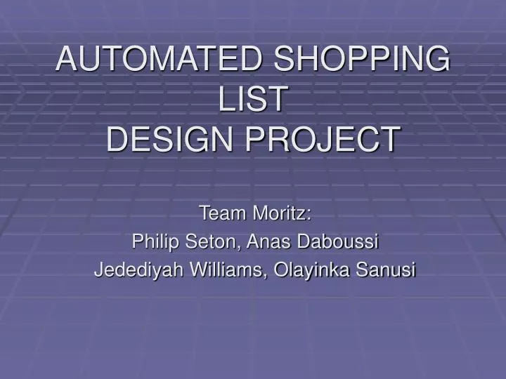 automated shopping list design project