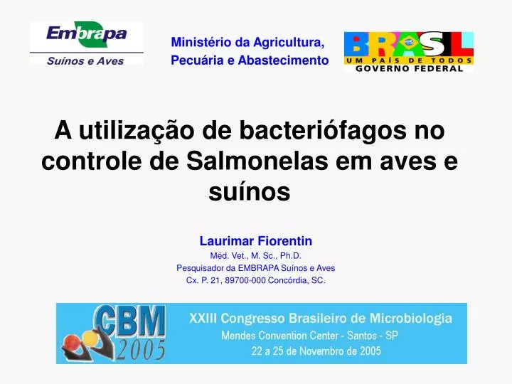 a utiliza o de bacteri fagos no controle de salmonelas em aves e su nos