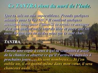 ce tantra vient du nord de l inde