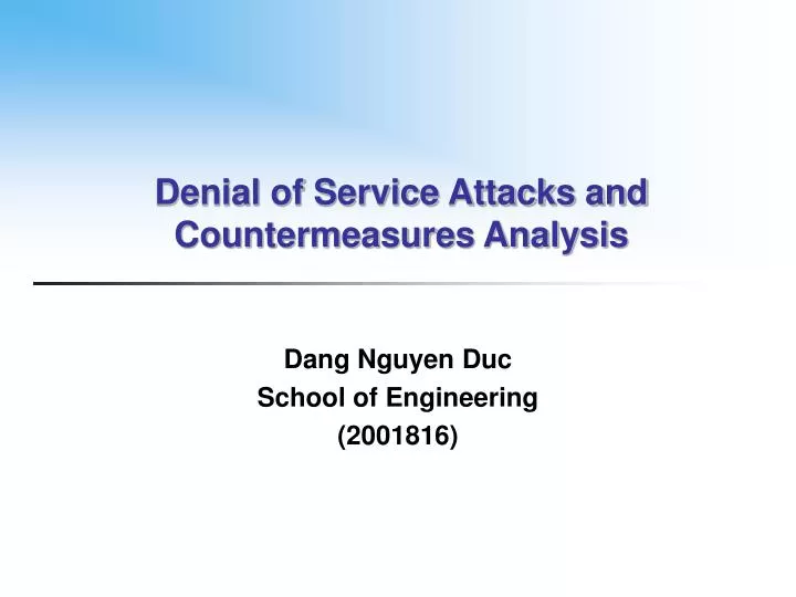 denial of service attacks and countermeasures analysis