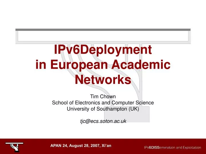 ipv6deployment in european academic networks