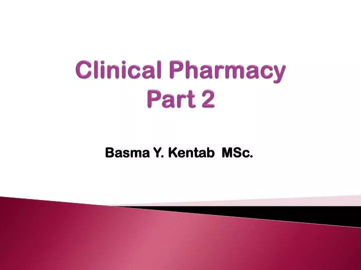 clinical pharmacy part 2