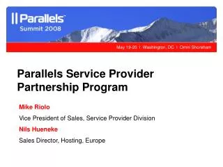 Parallels Service Provider Partnership Program