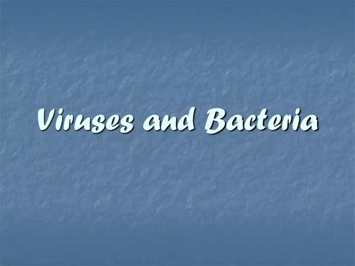 viruses and bacteria