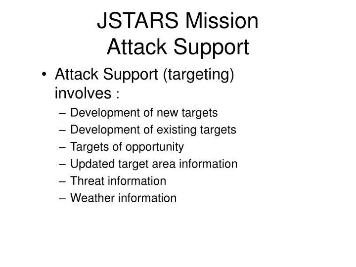 jstars mission attack support