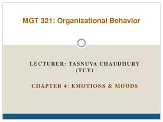 MGT 321 : Organizational Behavior