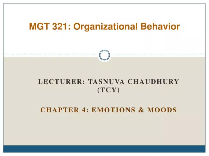 mgt 321 organizational behavior
