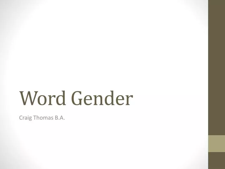 word gender