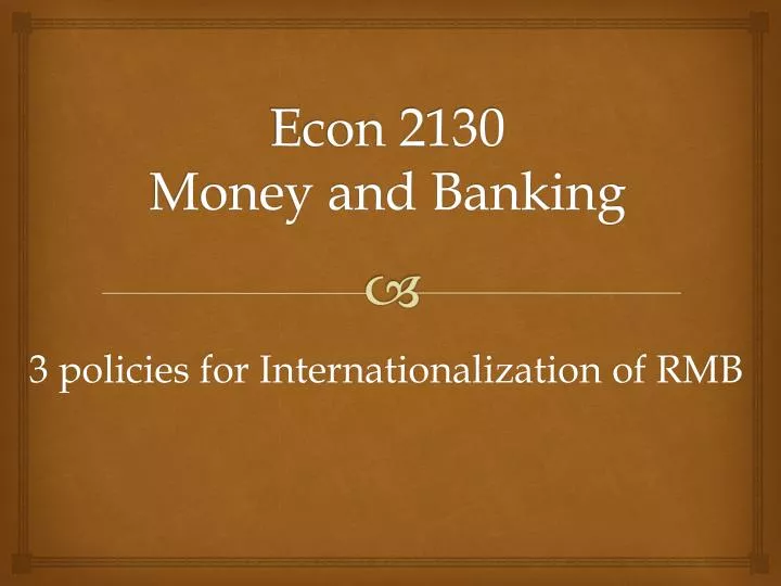 econ 2130 money and banking