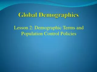 Global Demographics