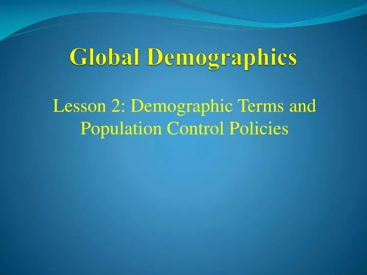 global demographics