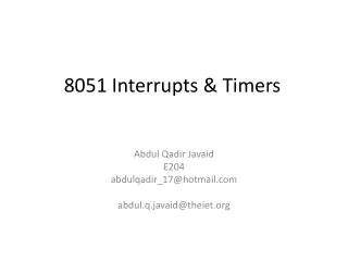 8051 Interrupts &amp; Timers