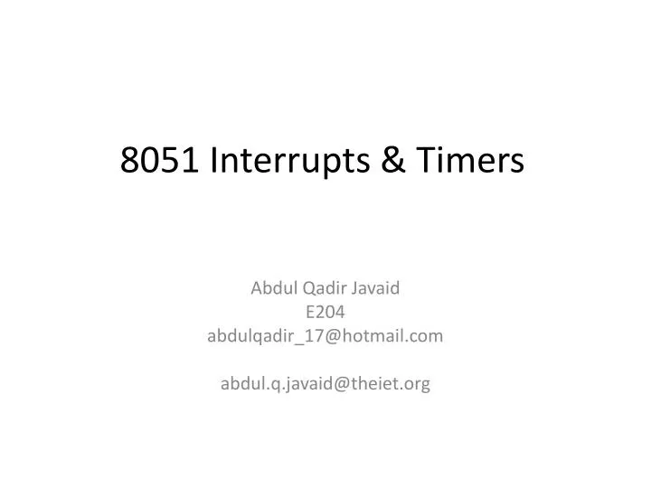 8051 interrupts timers