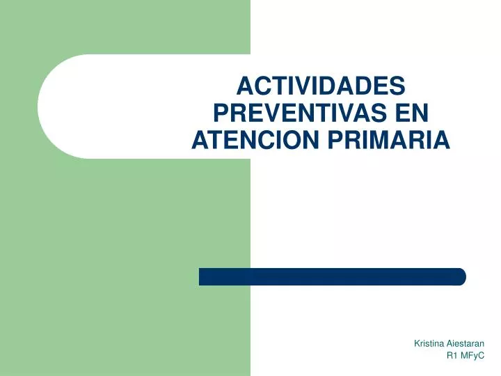 actividades preventivas en atencion primaria