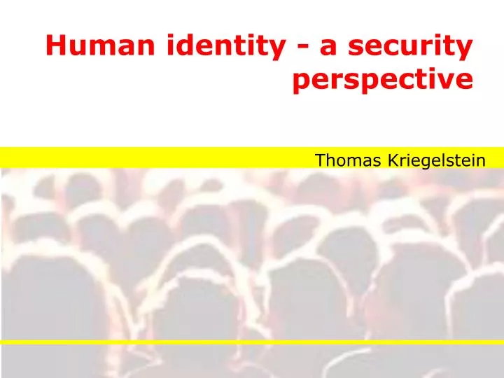 human identity a security perspective