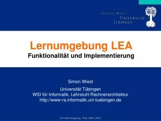 lernumgebung lea funktionalit t und implementierung