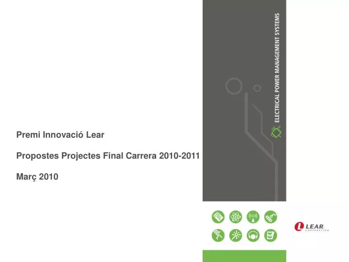 premi innovaci lear propostes projectes final carrera 2010 2011 mar 2010