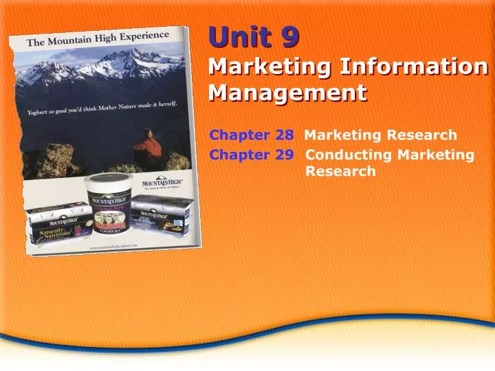unit 9 marketing information management