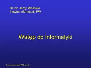 wst p do informatyki