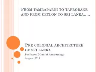 Pre colonial architecture of sri lanka