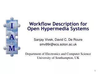 Workflow Description for Open Hypermedia Systems